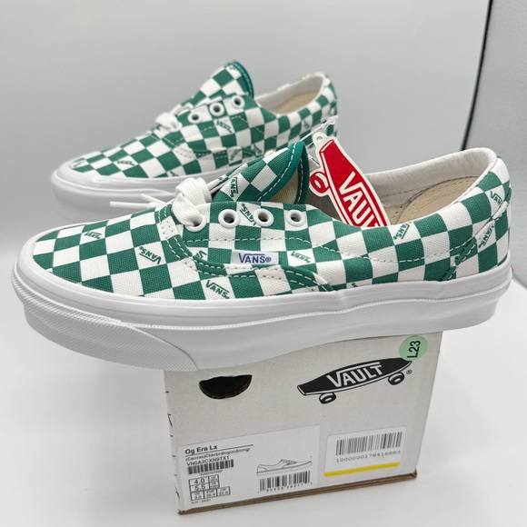 NWT Vans OG Era LX Low Lace Up Sneakers green logo checkerboard classic sneakers - Picture 15 of 16
